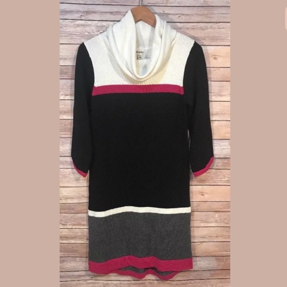 Hatley Sweater Dress S Color Block Multi Color NWT